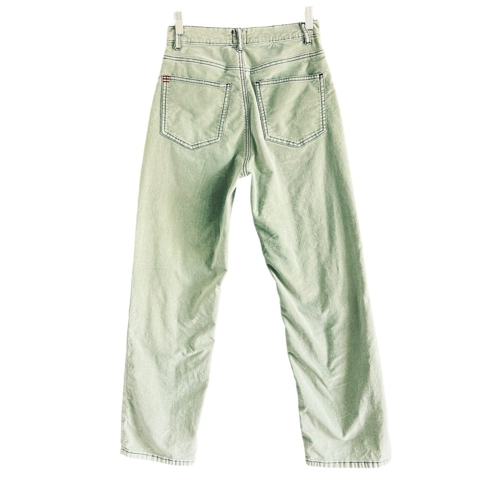 Green Straight Leg Pants with Relaxed Fit